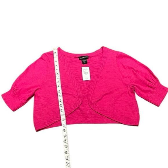 Lane Bryant Open Front Short Sleeve Hot Pink Cardigan, Size 14/16, NWT - Picture 4 of 8